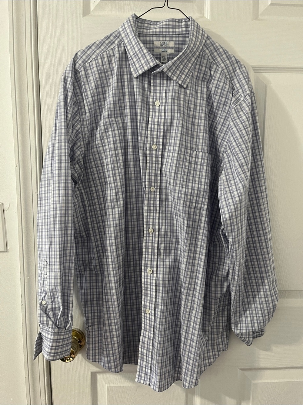 Croft & Barrow purple plaid men's dress shirt, 17 1/2